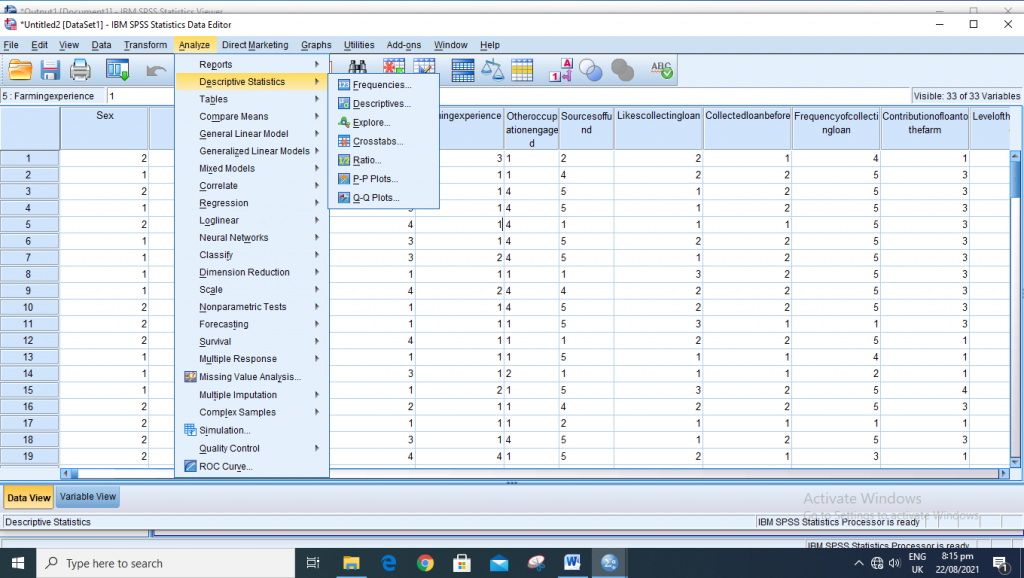 Descriptive statistics