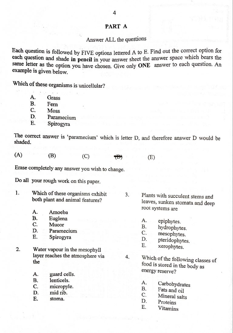 biology neco 2023 essay questions and answers