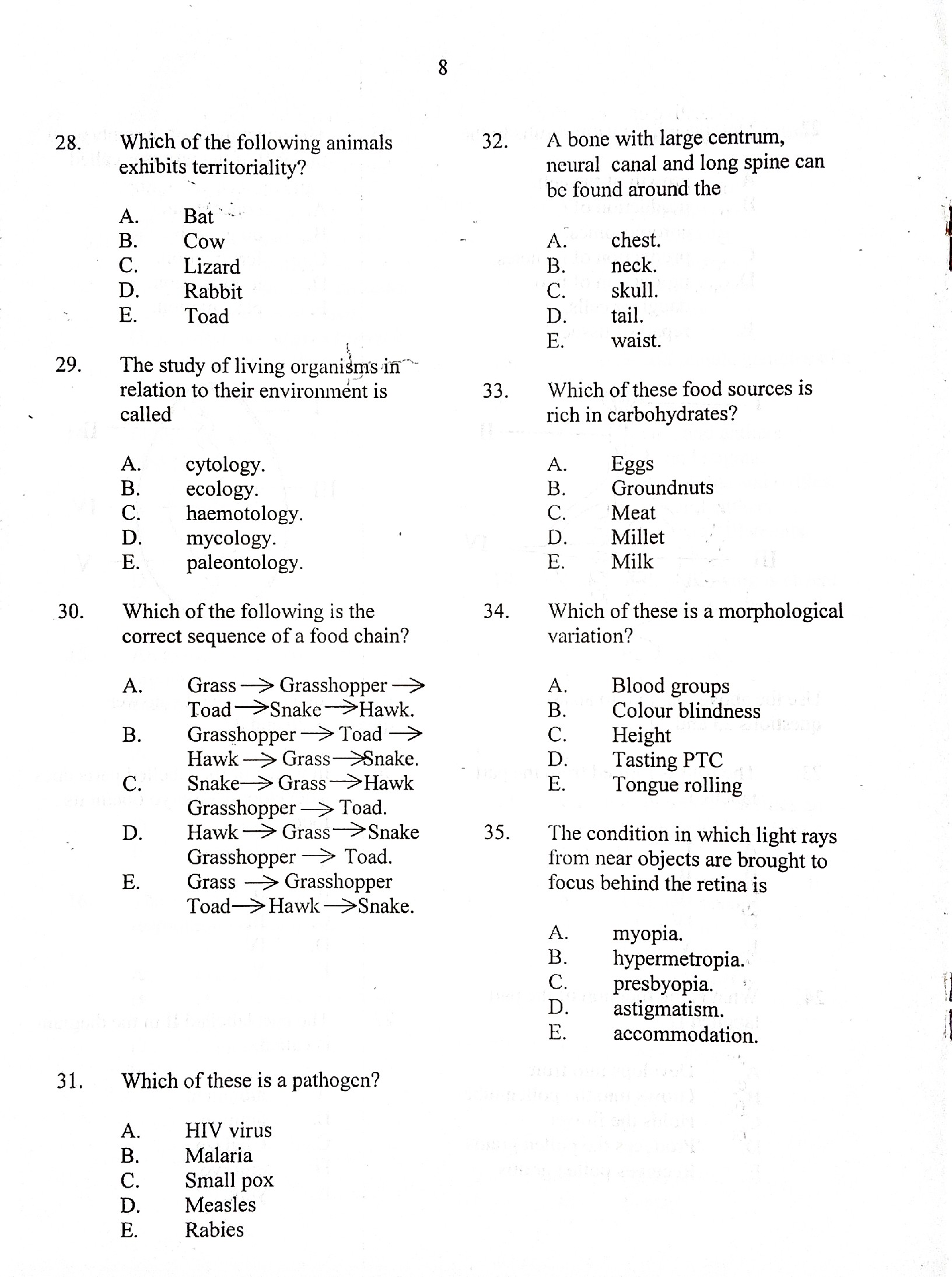 neco biology essay