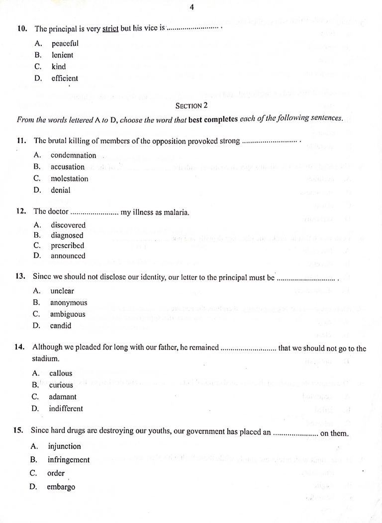 Waec English Questions And Answers 2023 Objectives Test Of Orals And