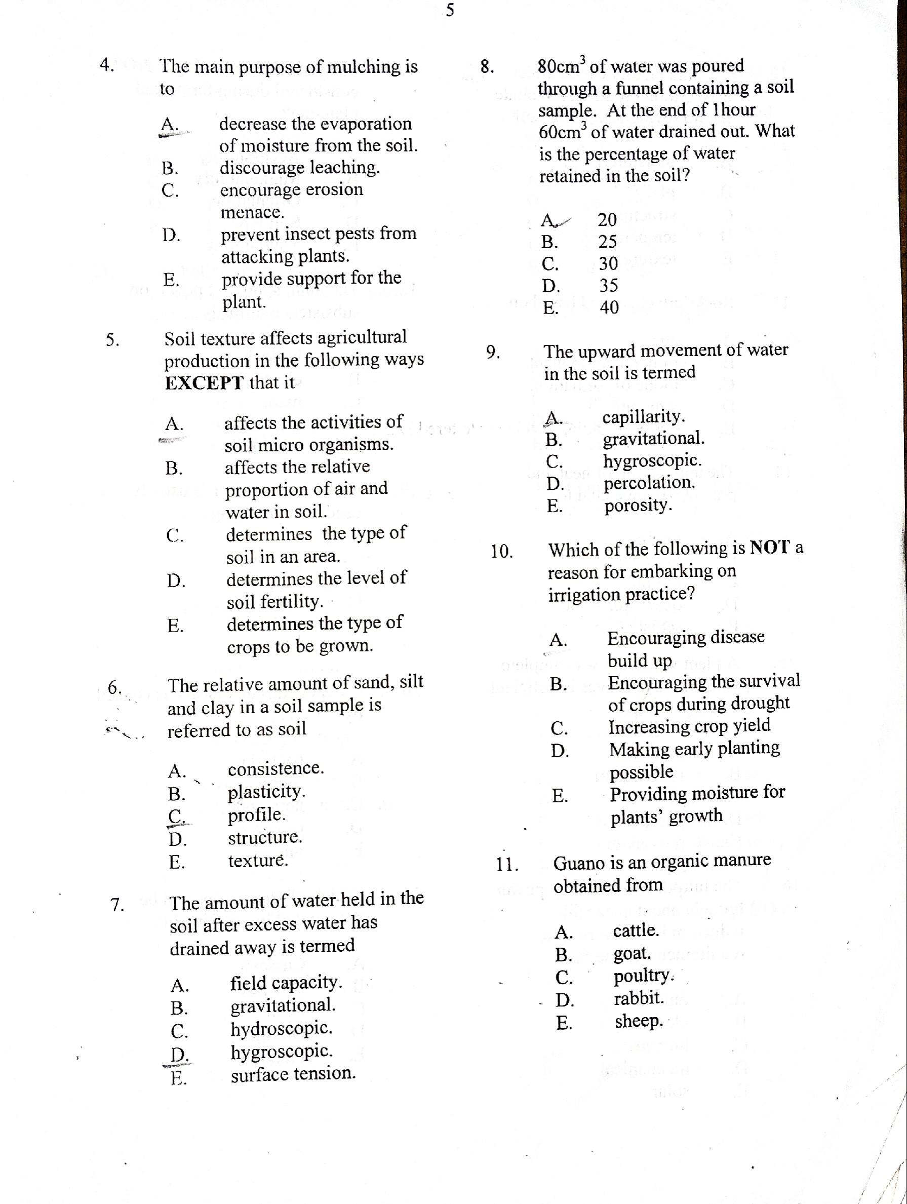 agric essay questions 2023