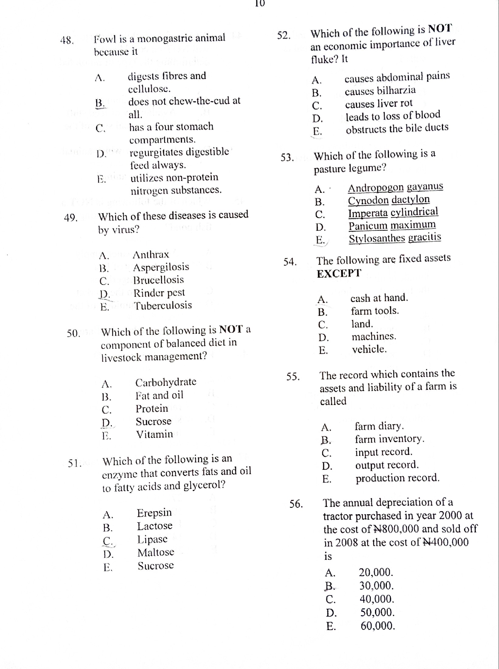 agric obj and essay neco 2023