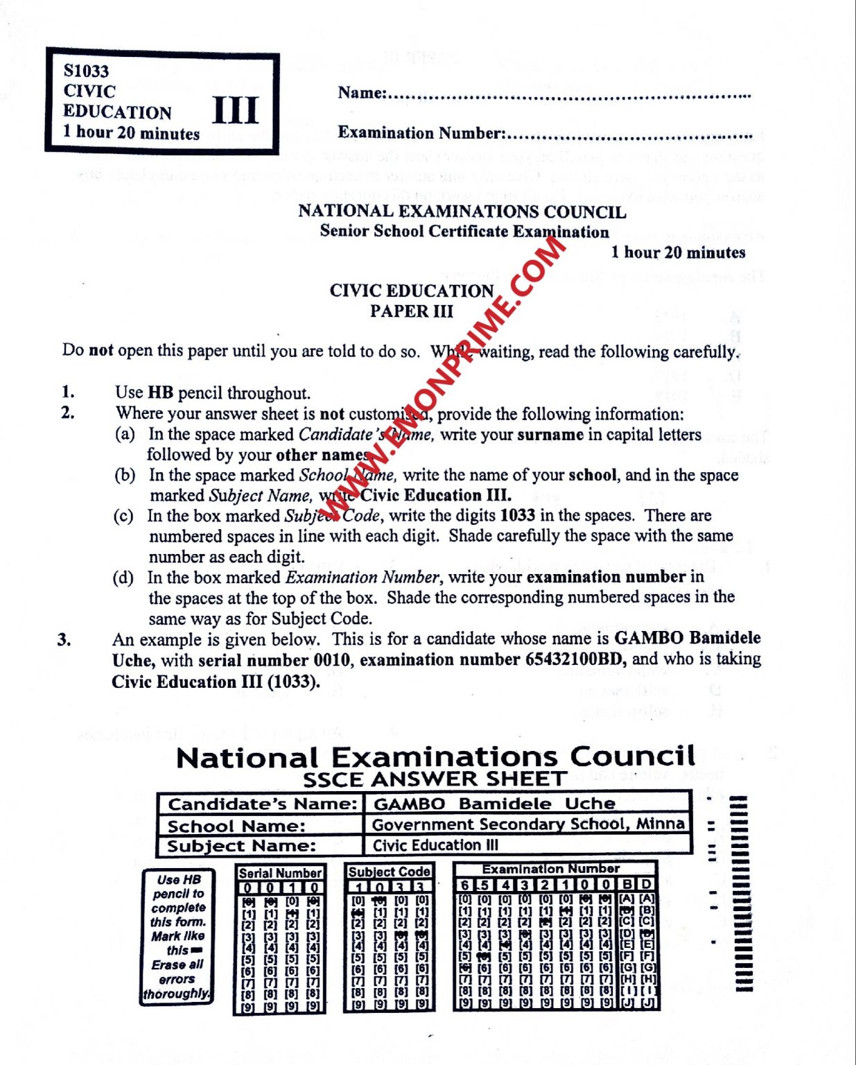 neco civic education obj and essay 2023 questions and answers