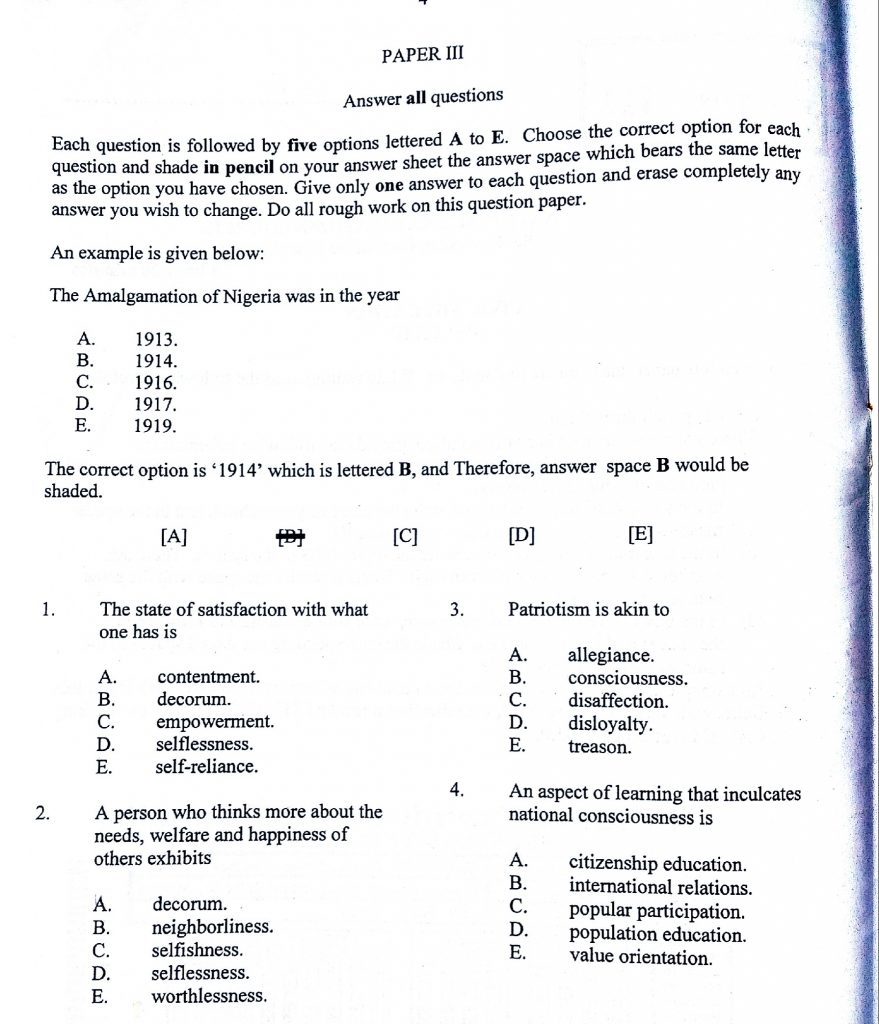 neco question paper