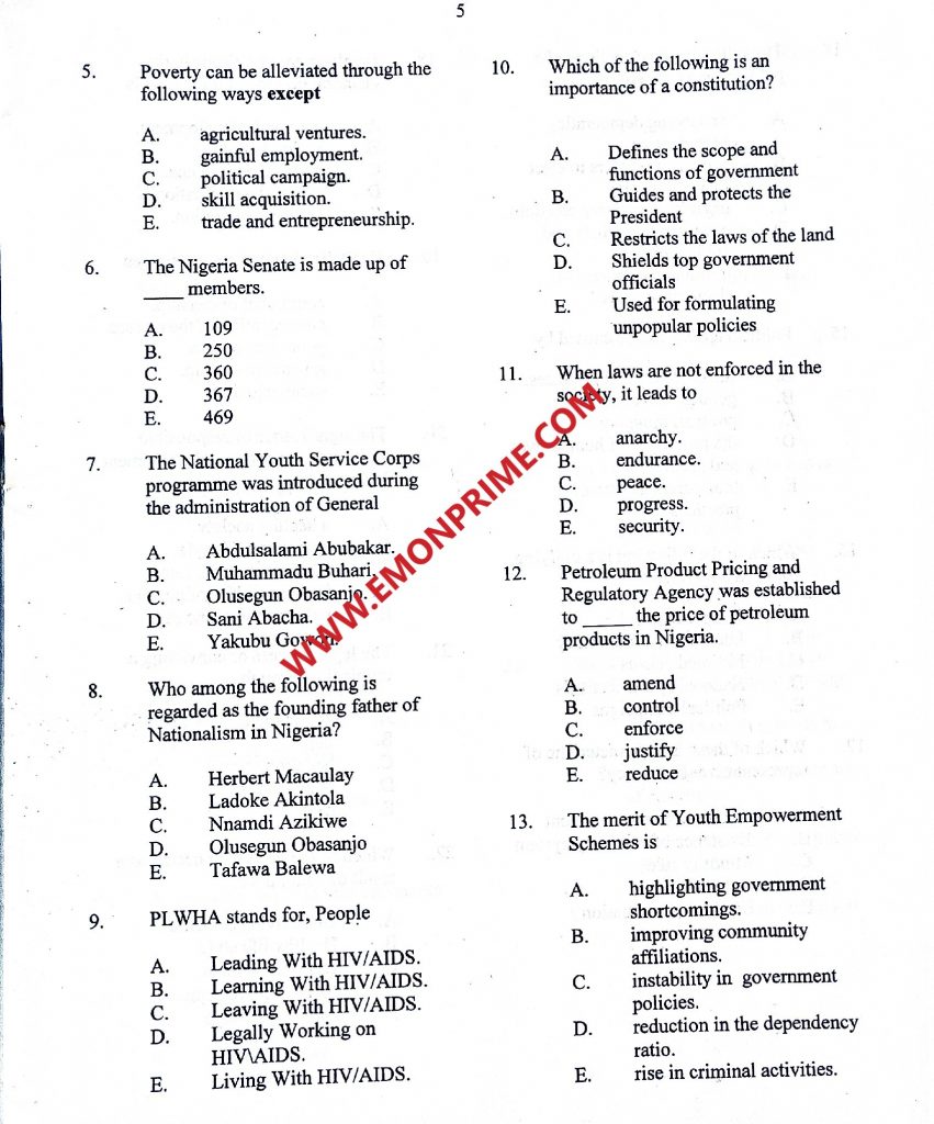 neco question paper