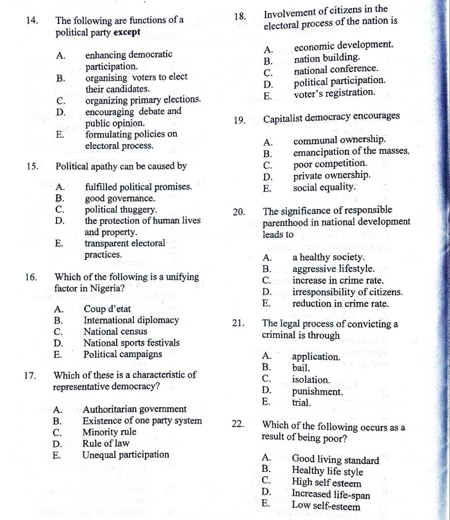 neco question paper