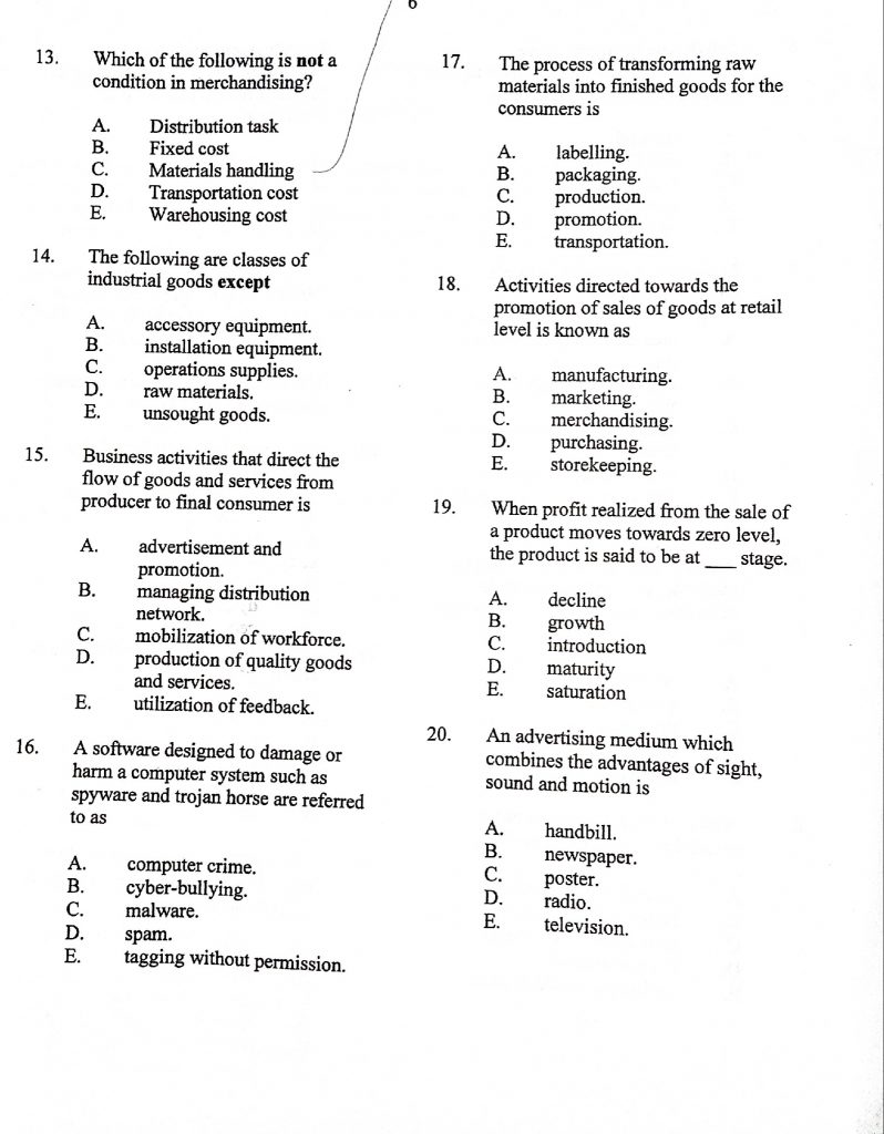 marketing question paper 4