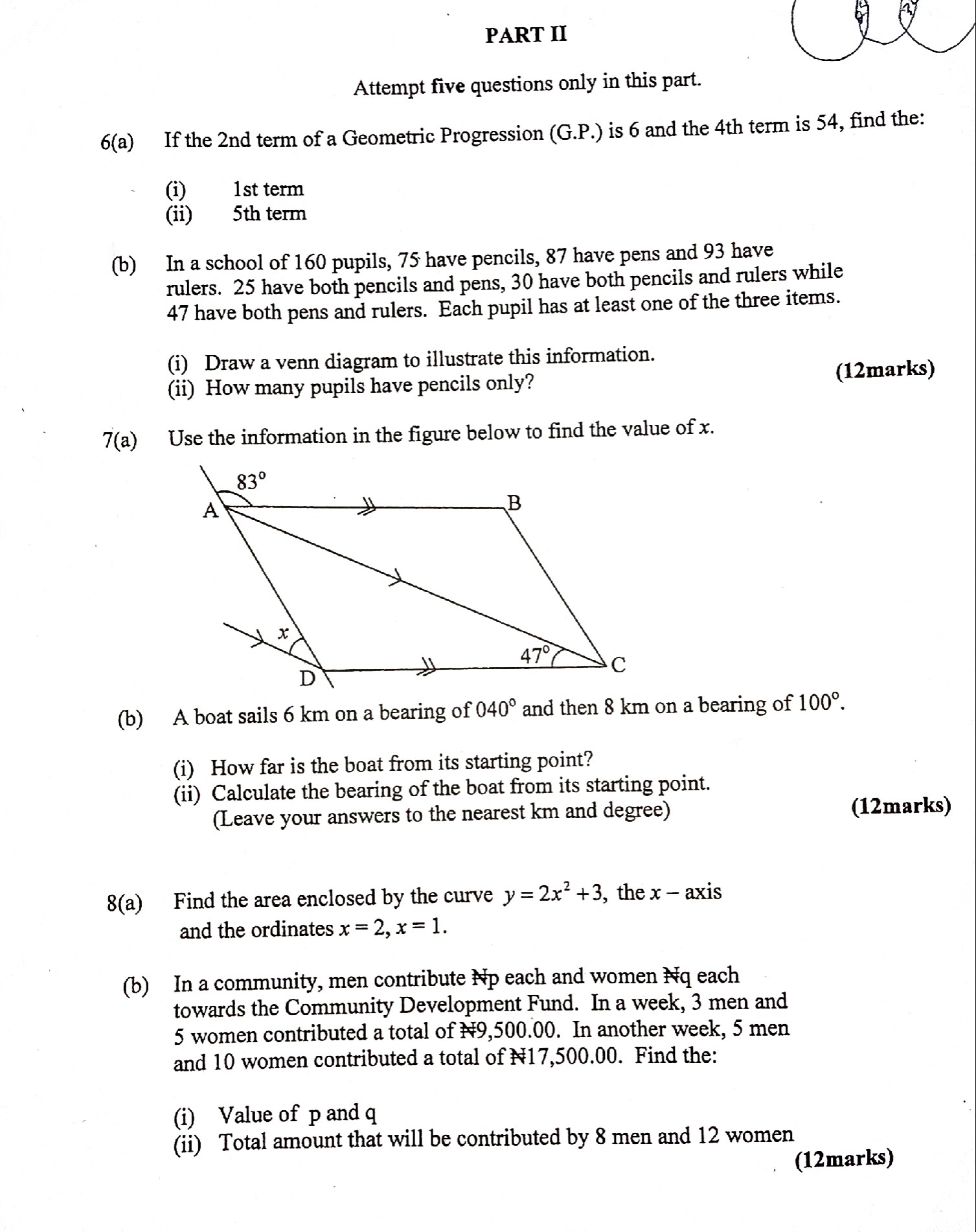 neco mathematics essay 2023