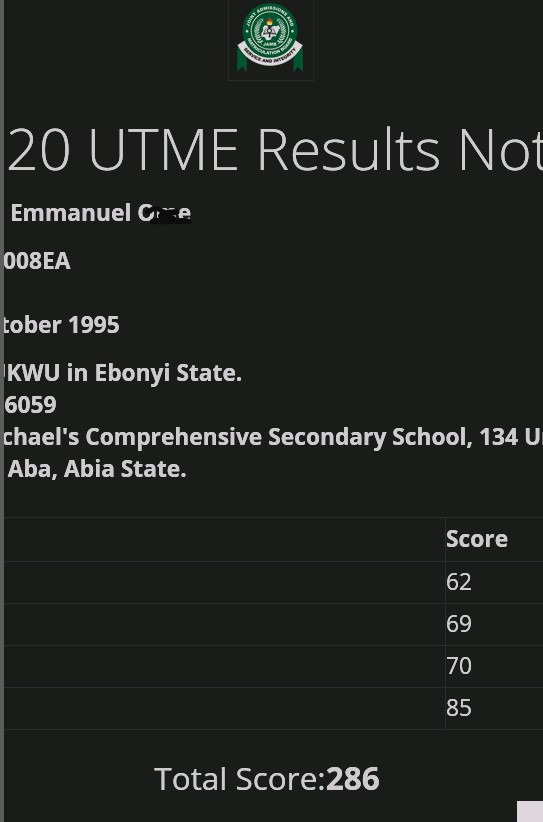 jamb result