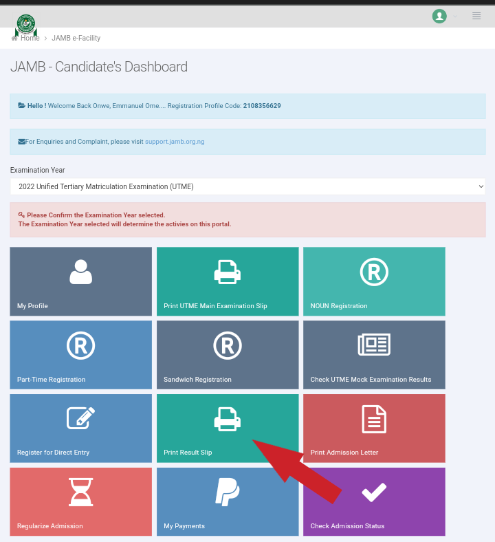 jamb result dashboard