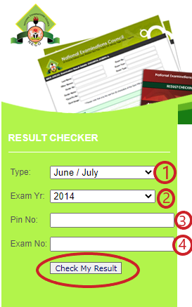 how to check neco result without token