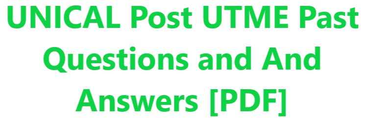 unical post utme past questions and answers