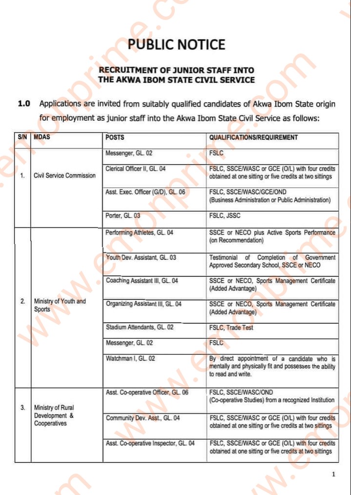 akwa ibom state recruitment