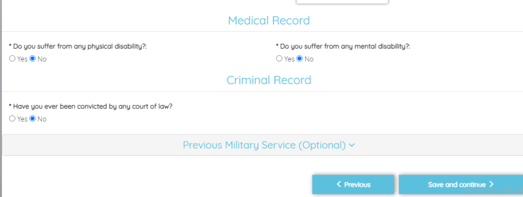 naf recruitment medical & criminal record