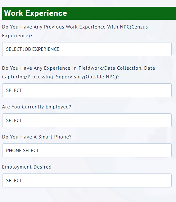 npc recruitment work experience