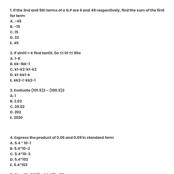 waec objective questions