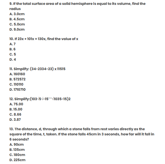waec maths questions