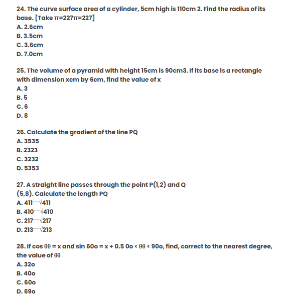 waec maths questions