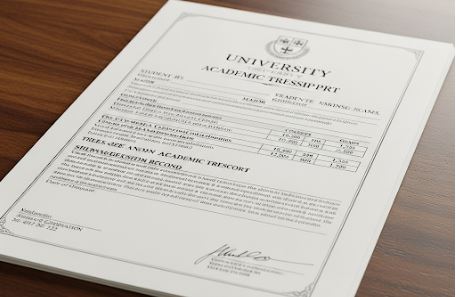 university transcript sample